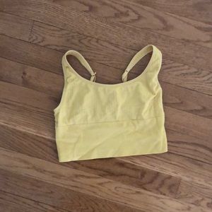 Pink yellow sports bra
